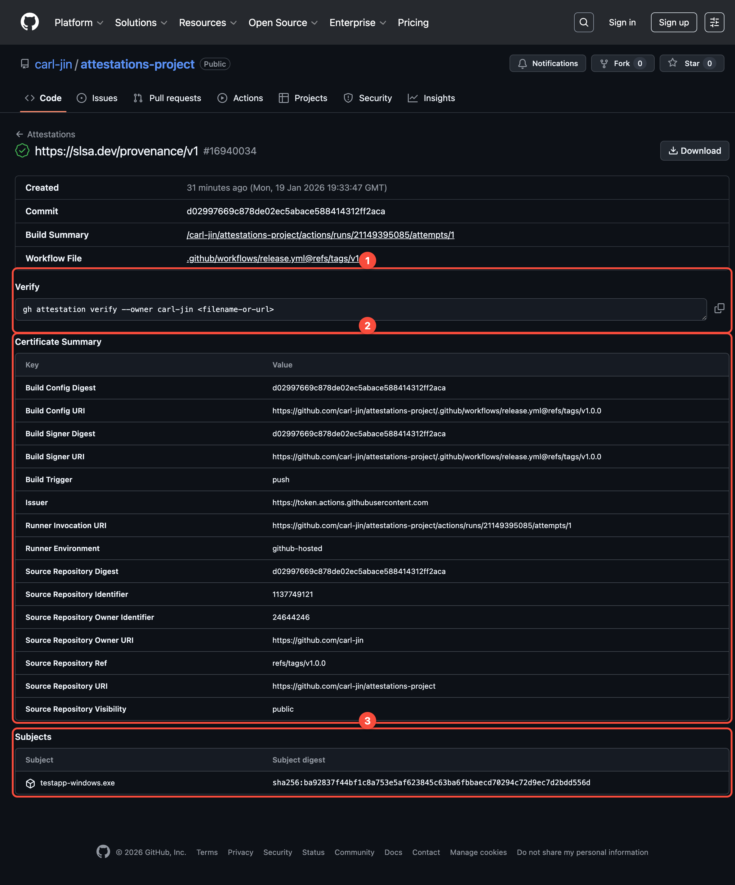 Attestation 详情页面